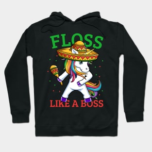 Floss Like A Boss Unicorn Sombrero Flossing Dance Hoodie